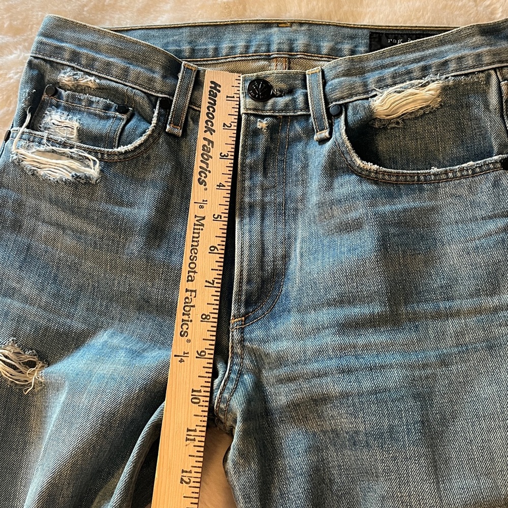 Rag & Bone High-Rise Distressed Ripped Ankle Modele Jeans in color: Shaker - Picture 13 of 16